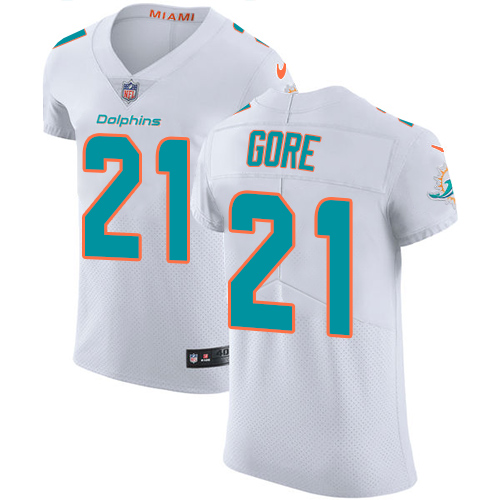 Nike Dolphins #21 Frank Gore White Men's Stitched NFL Vapor Untouchable Elite Jersey